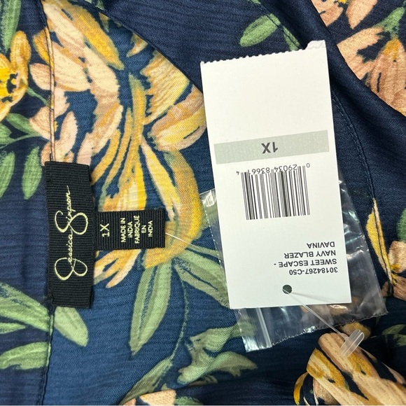 Jessica Simpson Blue A-line Long Sleeve Wrap Dress - Picture 6 of 9